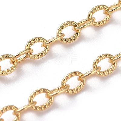 3.28 Feet Brass Textured Cable Chains X-CHC-G005-01G-1