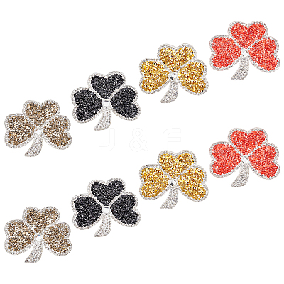8Pcs 4 Colors Plastic Hotfix Rhinestones DIY-FG0003-62-1