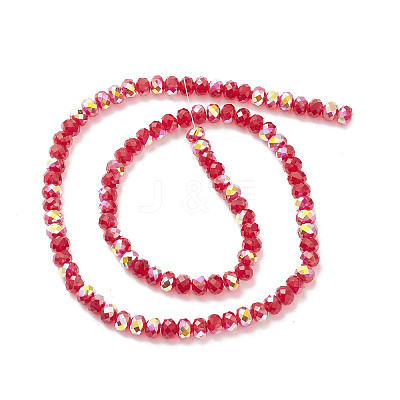Electroplate Transparent Glass Beads Strands EGLA-K015-01B-1