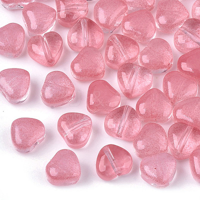 Transparent Spray Painted Glass Beads GLAA-N035-02-A03-1