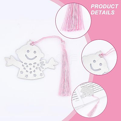 20Pcs 4 Style Stainless Steel Bookmarks OFST-CA0001-02B-1