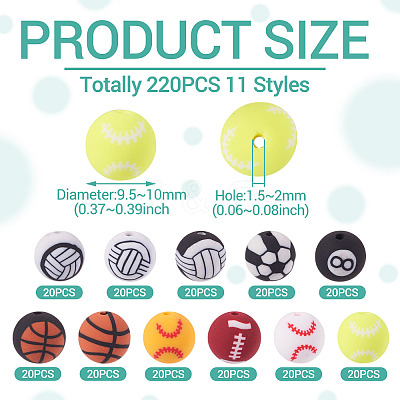 220Pcs 11 Styles Handmade 8 Ball Polymer Clay Beads CLAY-TA0001-88-1