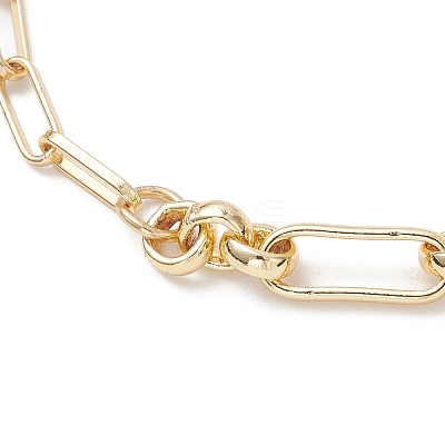 Brass Paperclip Chain Bracelets for Women BJEW-JB12826-1