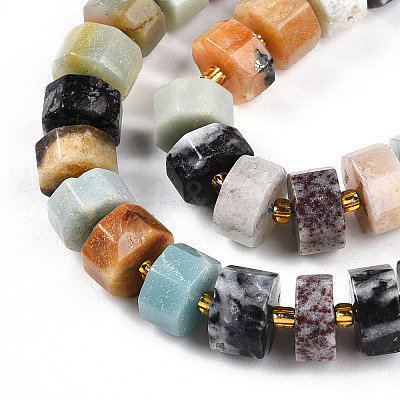 Natural Flower Amazonite Beads Strands G-T140-33-1