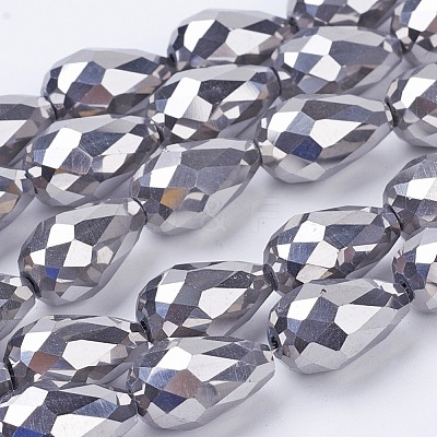 Electroplate Glass Beads Strands X-EGLA-D017-15x10mm-7-1