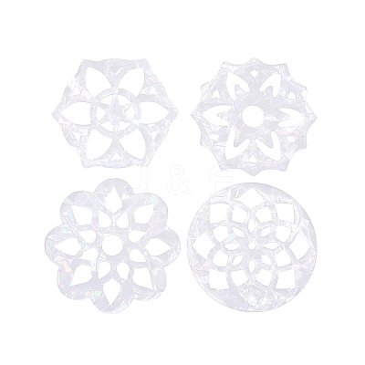 Custom Flower Shape Waterproof PVC Laser Adhesive Stickers DIY-WH0256-003-1