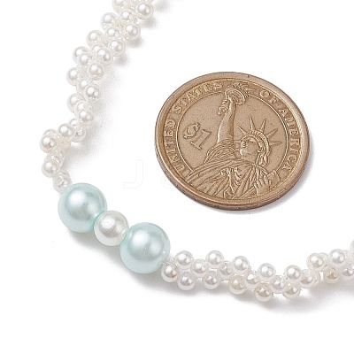Shell Pearl Bead Beaded Necklaces NJEW-JN04946-1