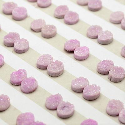 Electroplated Natural Druzy Crystal Cabochons G-N0260-02-1