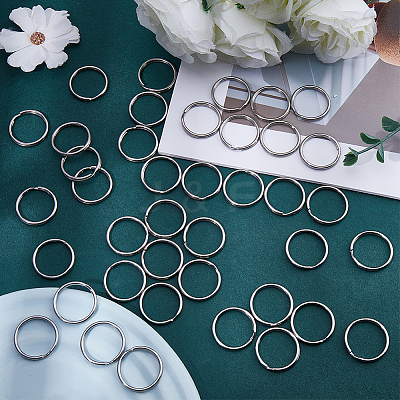 40Pcs 304 Stainless Steel Split Key Rings STAS-CY0001-01A-P-1