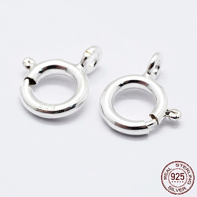 925 Sterling Silver Spring Ring Clasps STER-K167-076C-S-1