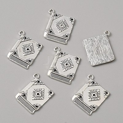 50Pcs Tibetan Style Alloy Pendant Rhinestone Settings TIBEP-WH0004-12-1