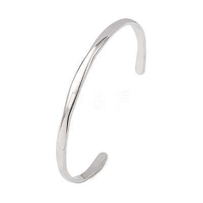 304 Stainless Steel Cuff Bangles for Women BJEW-Z146-05P-1