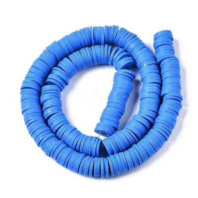 Flat Round Handmade Polymer Clay Beads CLAY-R067-10mm-33-1