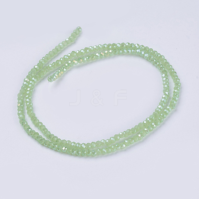 Electroplate Glass Beads Strands GLAA-F076-FR11-1