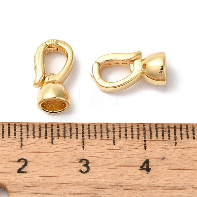 Brass Micro Pave Clear Cubic Zirconia Fold Over Clasps KK-H483-08G-1