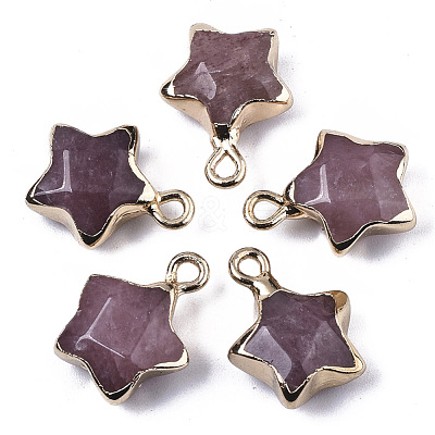 Natural Strawberry Quartz Pendants X-G-N326-36D-1
