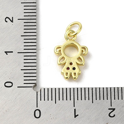 Brass Micro Pave Cubic Zirconia Charms KK-M283-18B-02-1