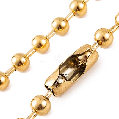 Ion Plating(IP) 304 Stainless Steel Ball Chain Necklaces for Women NJEW-G135-01A-G-1