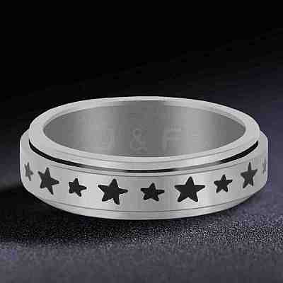 201 Stainless Steel Rotating Fidget Band Ring MATO-PW0001-059E-02-1