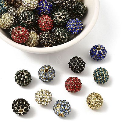 Alloy Rhinestone Beads RB-A034-10mm-G-1