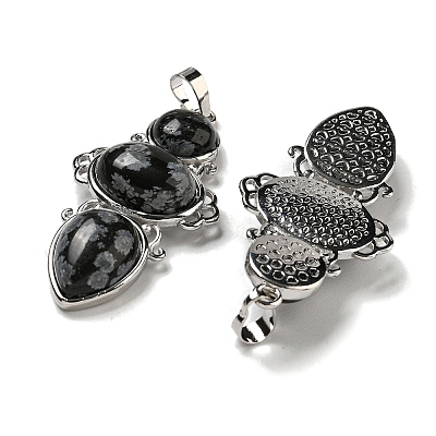 Natural Snowflake Obsidian Pendants G-Q158-04C-1