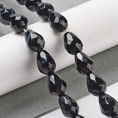 Dyed & Heated Natural Black Agate Beads Strands G-P520-B15-01-1