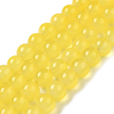 Baking Paint Imitation Jade Glass Round Bead Strands X1-DGLA-Q021-8mm-24-1