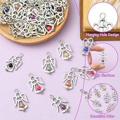 60Pcs 15 Colors Acrylic Pendants PALLOY-CJ00097-1