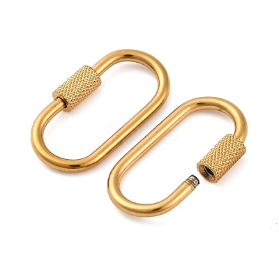 304 Stainless Steel Screw Carabiner Lock Charms X-STAS-K192-01G-A-1