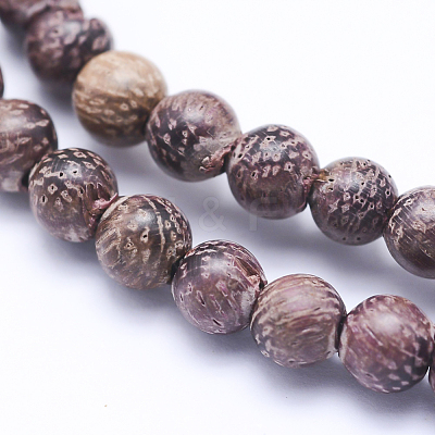 Natural Sandalwood Beads Strands WOOD-P011-01-8mm-1