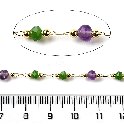 Handmade Natural Amethyst Nuggets Beaded Chains CHC-F020-06G-03-1