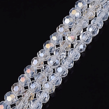 Electroplate Glass Beads Strands EGLA-R016-4m-25-1