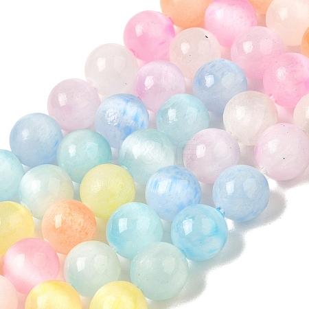 Gradient Color Natural Selenite Dyed Beads Strands G-H067-A04-8MM-1