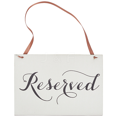 Rectangle Wood Reserved Hanging Sign Decorations DJEW-WH20005-02B-1