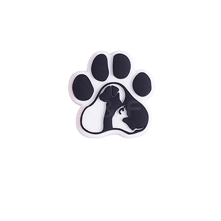 Dog Paw Print Silicone Focal Beads FIND-SZC0015-173-1