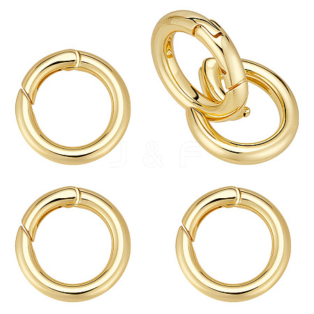 5Pcs Rack Plating Brass Spring Gate Rings KK-ME0003-16-1