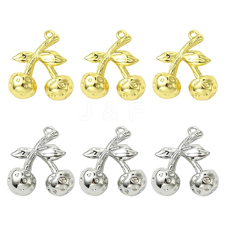 6Pcs 2 Colors Brass Pendants KK-CJ0003-12-1