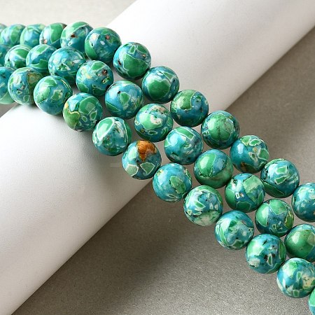 Dyed Natural Magnesite Beads Strands G-L617-D01-8mm-01-1