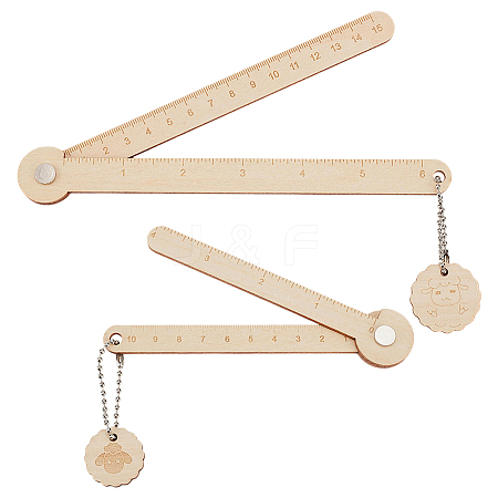 Wooden Knitted Stackable Wire Gauge Ruler Set HJEW-FG00010-1