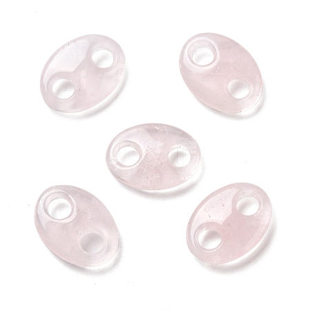 Natural Rose Quartz Connector Charms G-P467-01B-1