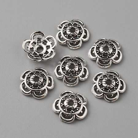 Tibetan Style Alloy Bead Caps FIND-WH0116-07B-AS-1