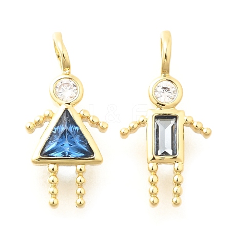 Brass Micro Pave Cubic Zirconia Pendants KK-D339-02G-12-1