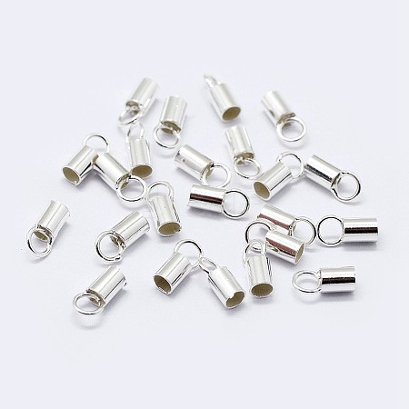 925 Sterling Silver Cord Ends STER-F036-21S-1mm-1