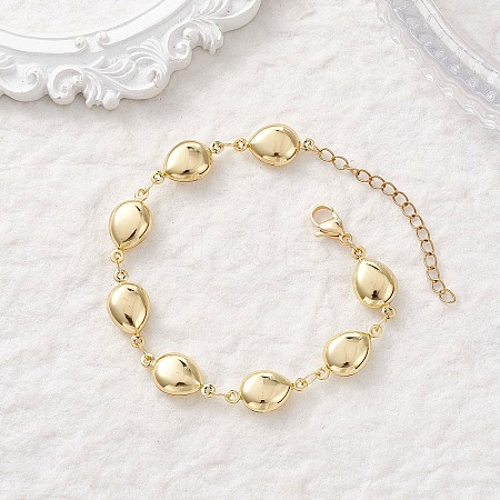 304 Stainless Steel Teardrop Link Chains Bracelets for Women BJEW-JB13427-1