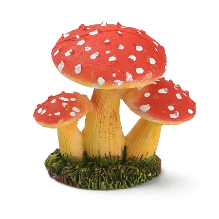Resin Potted Mushroom Display Ornaments DJEW-WH0038-66A-1