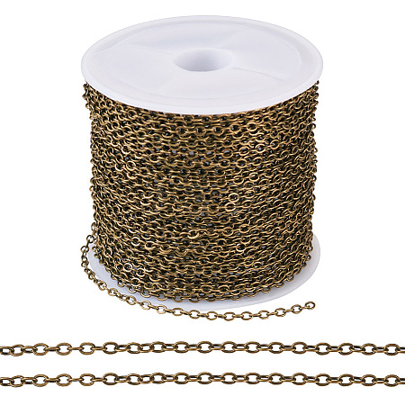 Brass Coated Iron Flat Cable Chains CH-TAC0007-02AB-1