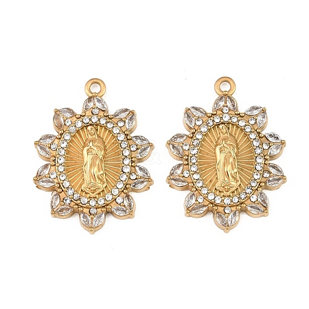 304 Stainless Steel Rhinestone Pendants RB-CBADC81-15G-01-1