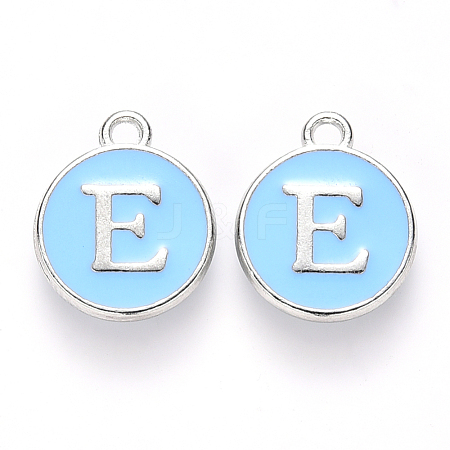 Platinum Plated Alloy Enamel Charms X-ENAM-S118-04E-P-1