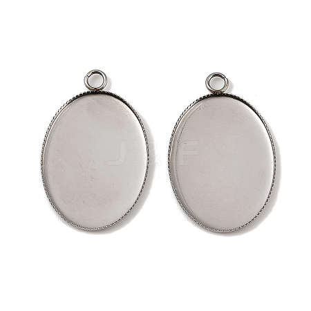 304 Stainless Steel Pendant Cabochon Settings X-STAS-NH0002-01A-P-1
