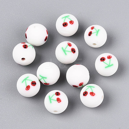 Fruits Theme Handmade Polymer Clay Beads CLAY-T022-04A-1